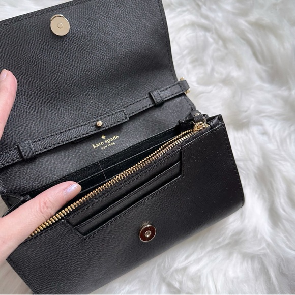 Kate Spade Black Crossbody Bag with Chain Accent Straps - Picture 6 of 7